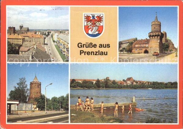 Prenzlau Blick vom Steintor Mitteltorturm Blindo
