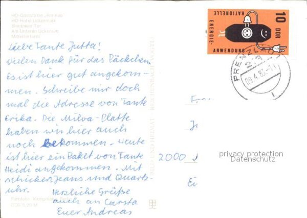 Prenzlau HO Gaststätte Am Kap HO Hotel Uckermark – Bild 2