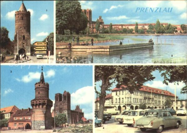 Prenzlau Blindower Tor Blick zur Stadt Ucker Mit