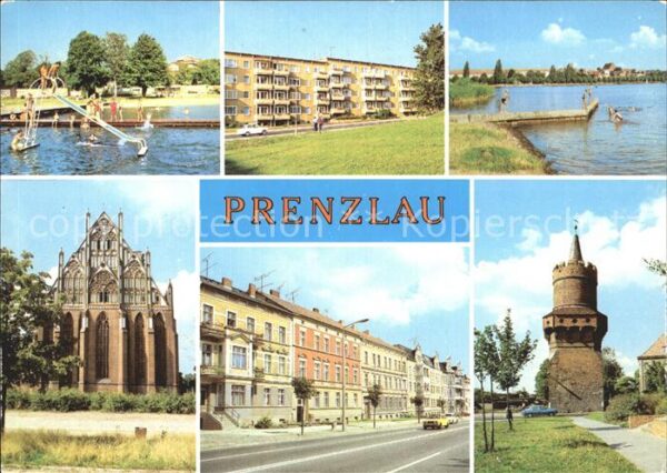 Prenzlau Freibad am Uckersee Neubauten Marienkir