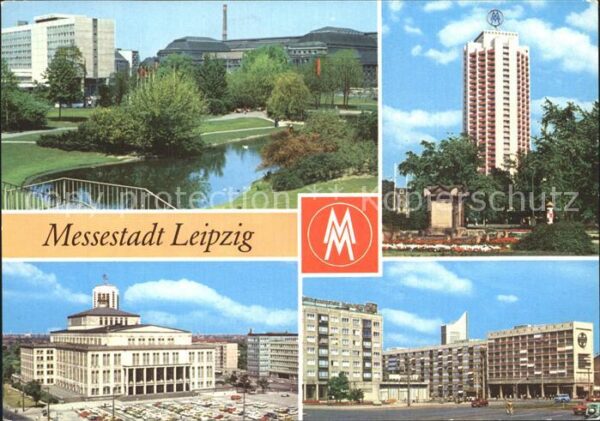 Leipzig Schwanenteich mit Blick zum Interhotel