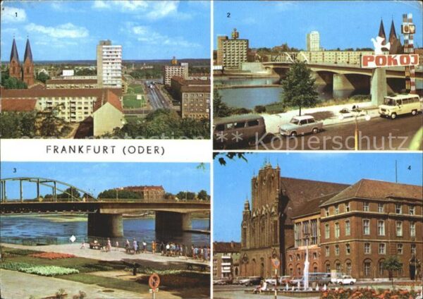 Frankfurt Oder Blick vom Hochhaus Polnischen Ufer Rath