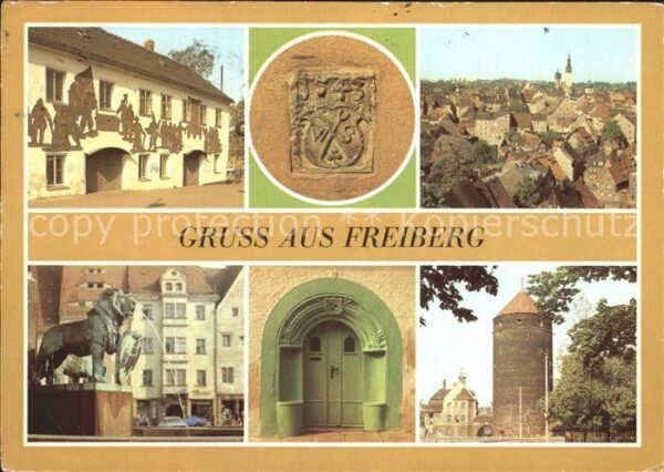 Freiberg Sachsen Blick auf die Oberstadt mit Petrikirche