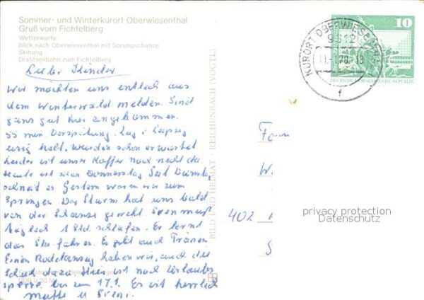 Oberwiesenthal Erzgebirge Skihang Drahtseilbahn Wetterwarte – Bild 2