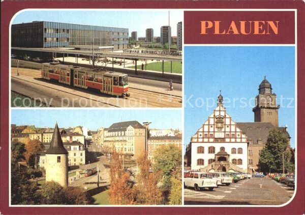 Plauen Vogtland Oberer Bahnhof Rathaus Blick zum Otto G