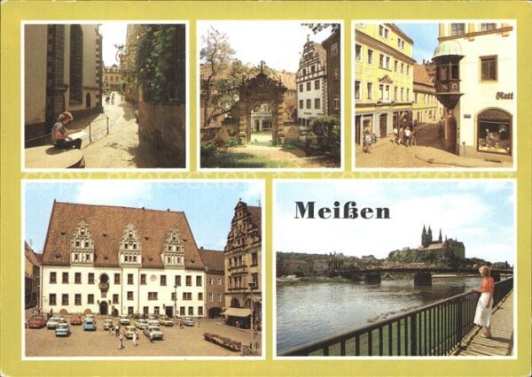 Meissen Elbe Sachsen Tuchmachertor Markt Rathaus Frauenkirch