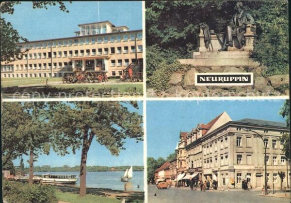 Neuruppin Poliklinik  Fontane Denkmal Dampferanle