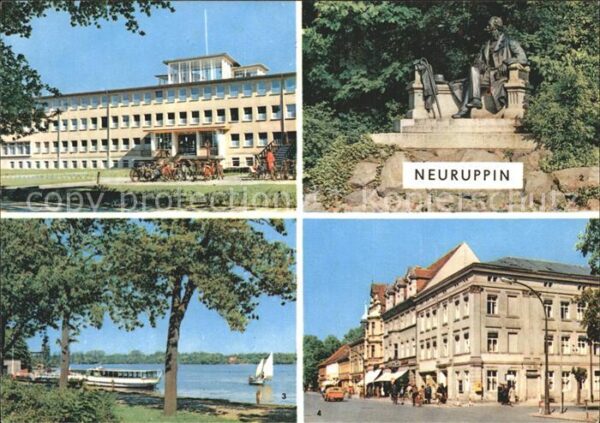 Neuruppin Poliklinik Fontane Denkmal Karl Marx St