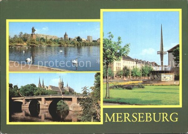 Merseburg Saale Gotthardteich Blick zum Schlossberg Ern
