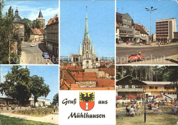 Muehlhausen Thueringen Blick zum Inneren Frauentor Marienkirch