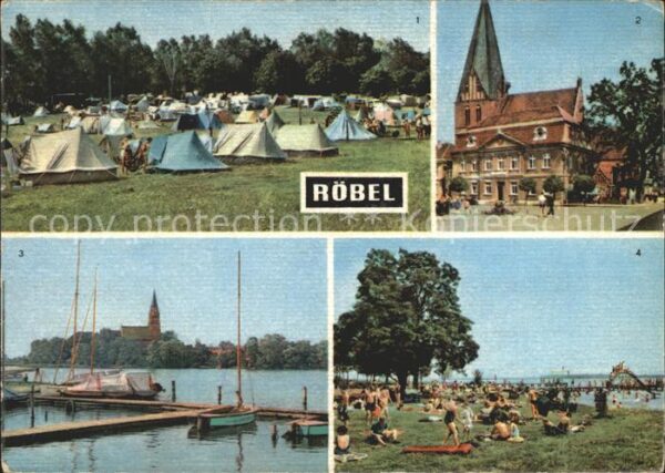 Roebel Mueritz Zeltplatz Rathaus Blick nach Röbel Bade