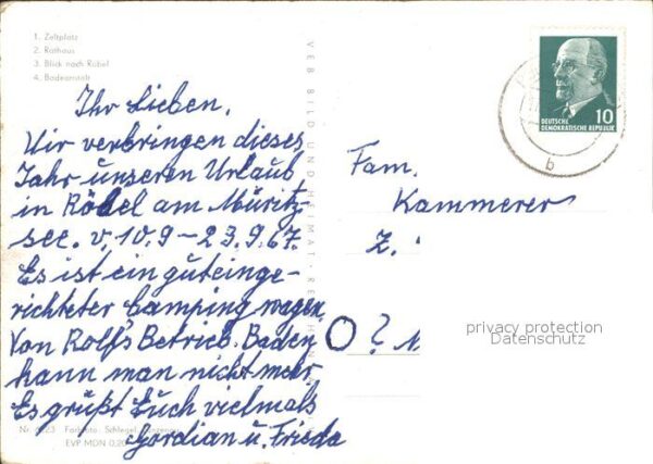 Roebel Mueritz Zeltplatz Rathaus Blick nach Röbel Bade – Bild 2