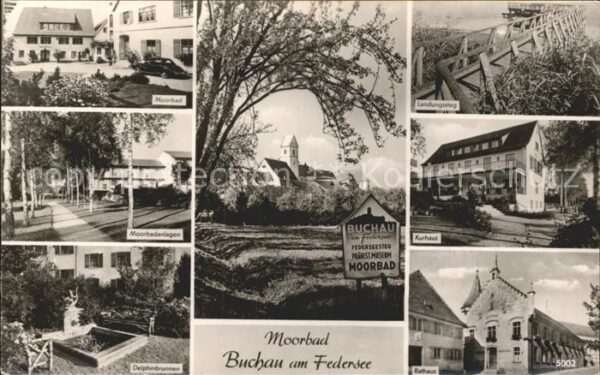 Buchau Federsee Bad Kurhaus Delphinbrunnen Rathaus