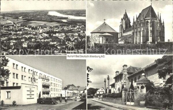 Bad Deutsch-Altenburg Kirche Strassenansicht Fliegeraufnahme