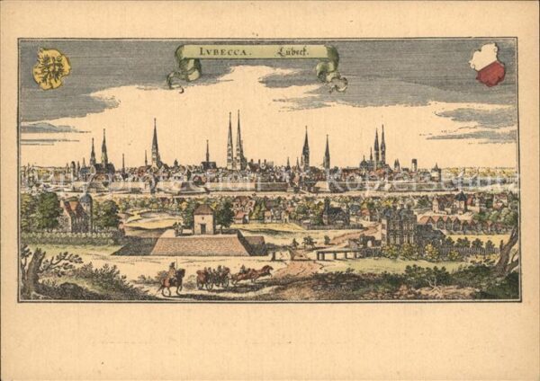 Luebeck Stich von M. Merian