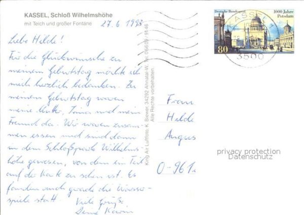 Kassel Schloss Wilhelmshöhe Teich Fontäne – Bild 2