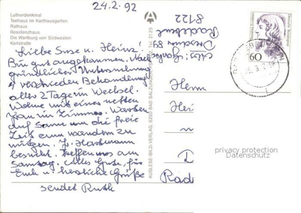 Eisenach Thueringen Lutherdenkmal Teehaus Karthausgarten Ra – Bild 2