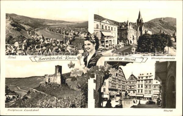 Bernkastel-Kues Markt Moselpromenade Totalansicht Burgr