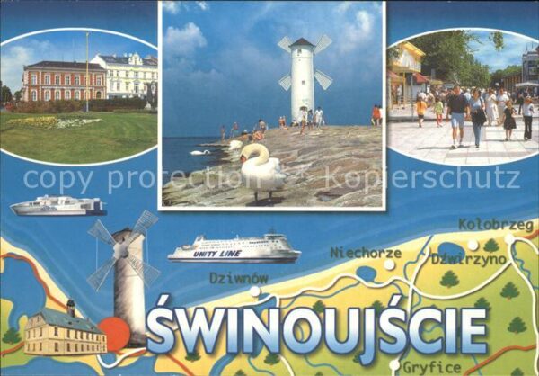 Swinoujscie Swinemuende Leuchtturm Fussgängerzone