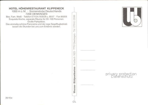 Denkingen Wuerttemberg Hotel Höhenrestaurant Klippeneck – Bild 2
