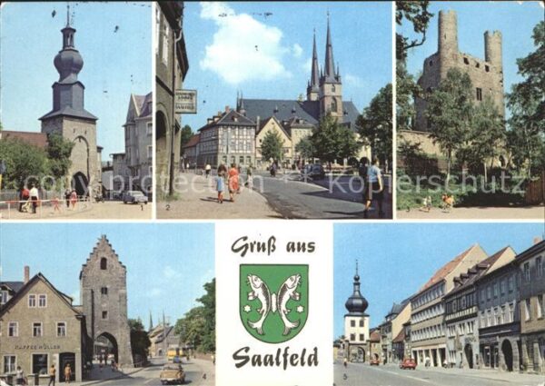 Saalfeld Saale Oberes Tor Markt mit Sankt Johanniskirc