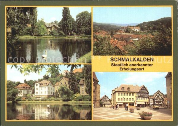 Schmalkalden Am Altmarkt Neuer Teich Blick zum Schlo