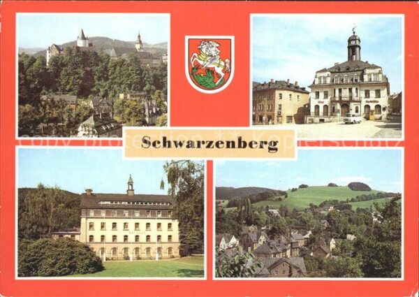 Schwarzenberg Erzgebirge Rathaus Haus der Einheit Schloss und Ki