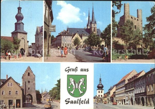 Saalfeld Saale Oberes Tor Markt mit Sankt Johanniskirc