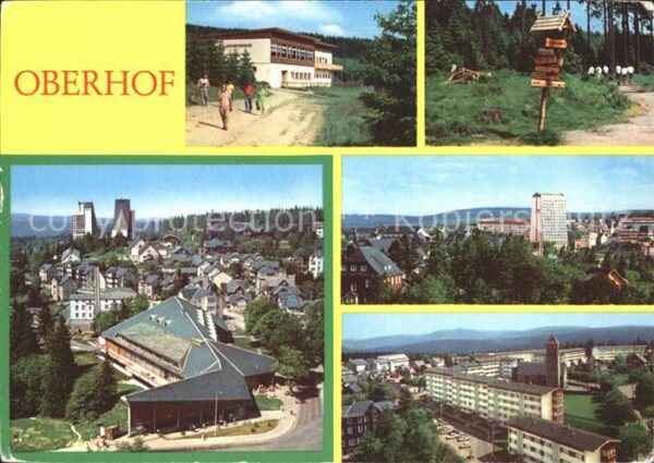 Oberhof Thueringen Schwazenbaude Wanderwegweiser am Rennst
