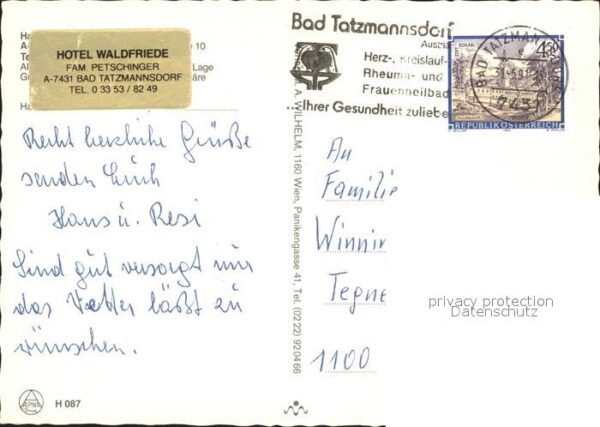 Bad Tatzmannsdorf Burgenland Hotel Waldfriede Doppelzimmer Speiserau – Bild 2