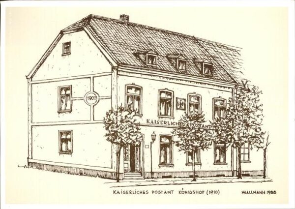 Koenigshof Krefeld Kaiserliches Postamt Künstlerkarte