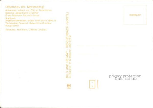 Olbernhau Erzgebirge Althammer Denkmal Saigerhütte Grünthal – Bild 2
