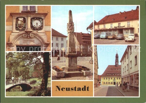 Neustadt Sachsen Rathausportal Detail Postmeilensäule Ca
