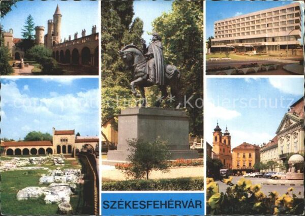 Szekesfehervar Schloss Hotel Reiterstandbild Strassenp