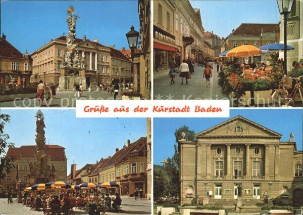 Baden Wien Fussgängerzone Hauptplatz Pfarrgasse Tr