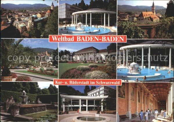 Baden-Baden Stadtblick Kuranlagen Bäder Kirche