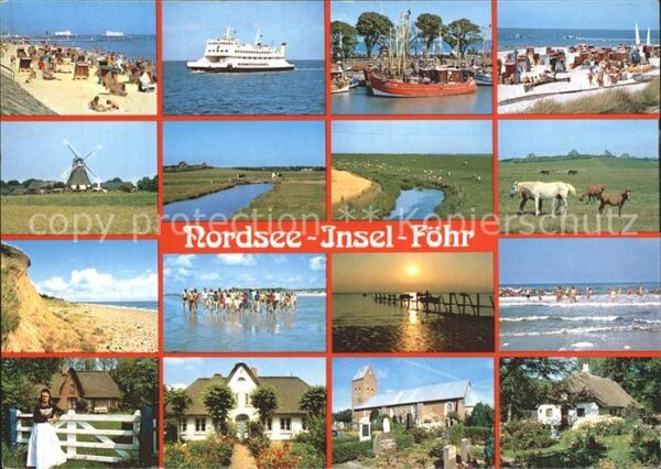 Insel Foehr Strand Fahrgastschiff Fischerboot Steil