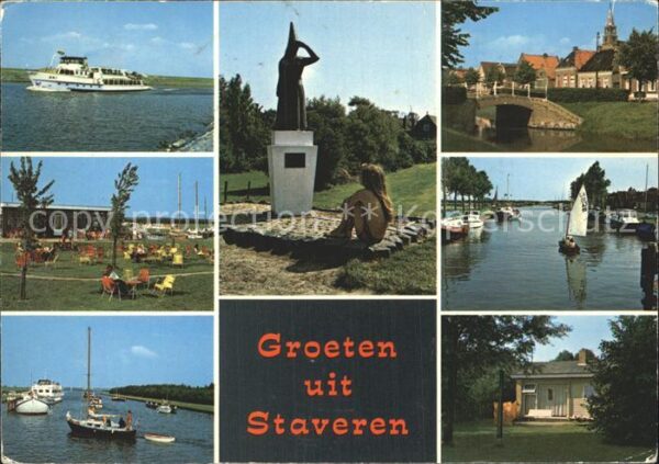 Staveren Fahrgastschiff Denkmal Hafen Kanal Bung
