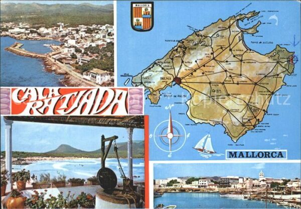 Cala Ratjada Mallorca Fliegeraufnahme Inselkarte Teilansichte
