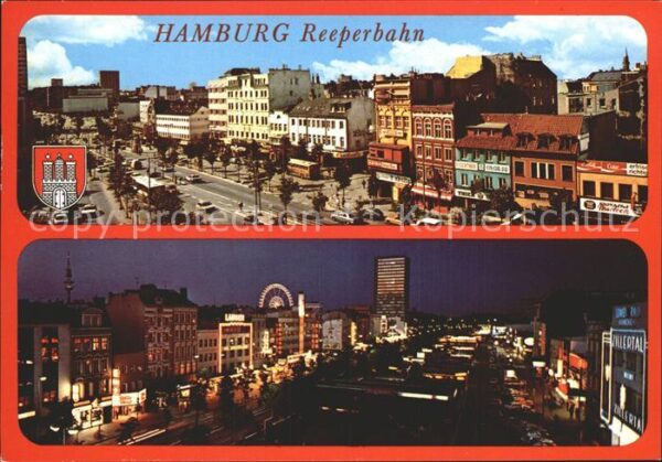 Hamburg Reeperbahn bei Tag und Nacht
