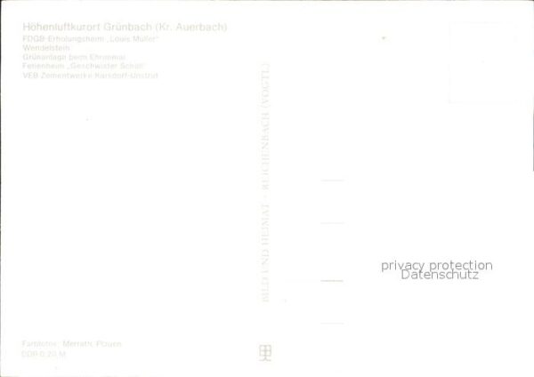 Gruenbach Vogtland FDGB Erholungsheim Louis Müller Wendels – Bild 2