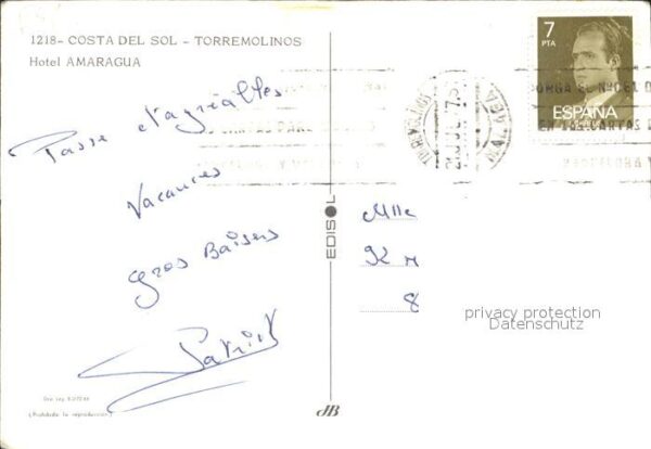 Torremolinos Hotel Amaragua Gastraum Bar Zimmer – Bild 2