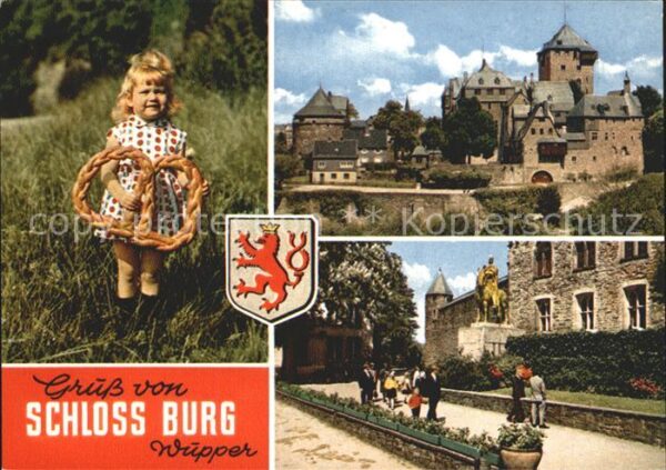Burg Wupper Schloss Burg Teilansicht Kind mit Breze