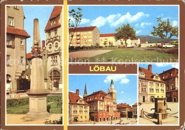 Loebau Sachsen Postmeilensäule Löbauer Berg Rathaus Pl