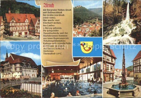 Urach Schwarzwald Teilansichten Wasserfall Brunnen Schwim
