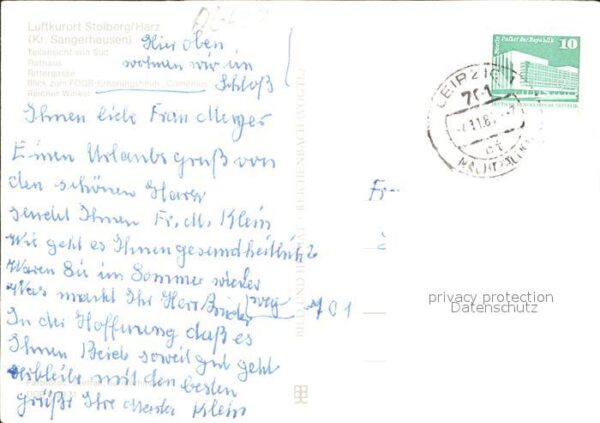 Stolberg Harz Teilansicht Rathaus Rittergasse FDGB Er – Bild 2