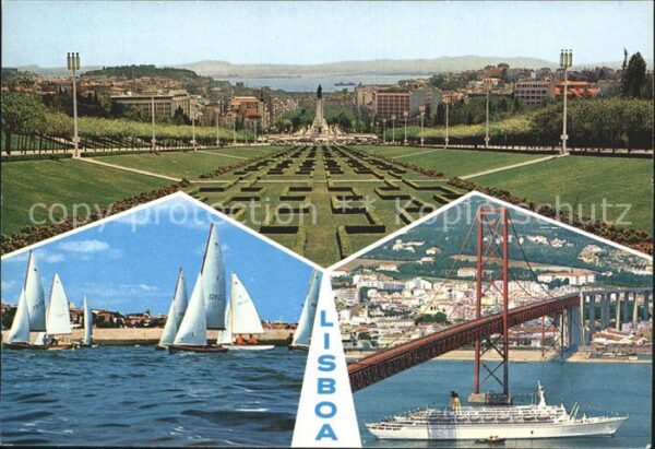 Lisboa Panorama Segelregatta Brücke Fahrgastsc