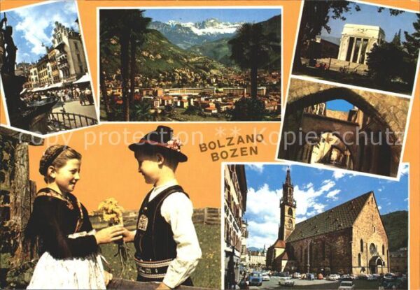 Bozen Suedtirol mit Kindern in Tracht