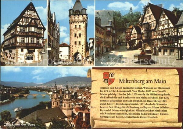 Miltenberg Main Hotel Riesen Würzburger Turm Blick von