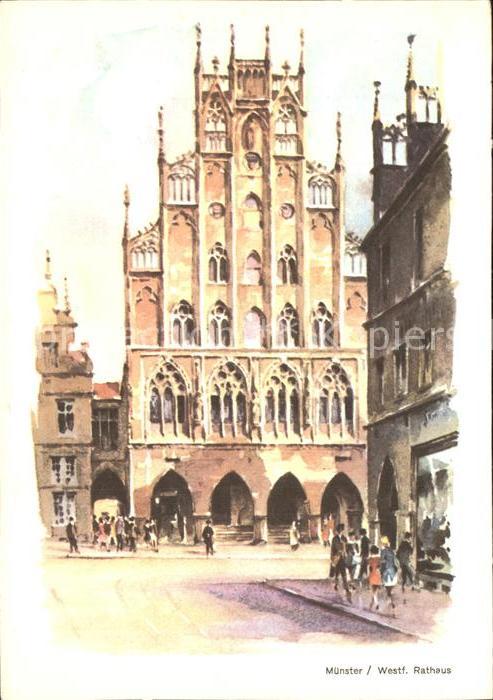 Muenster Westfalen Rathaus Künstlerkarte